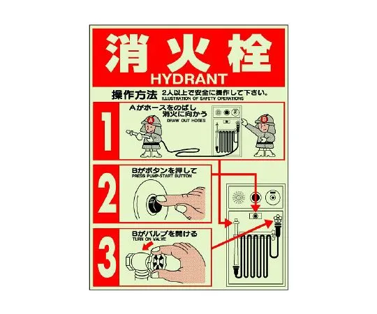 62-6139-38　Fire Guide Sign Fire Hydrant Sticker　826-21