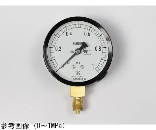 65-4276-02-20　Normal Pressure Gauge (Φ75) Vertical A Frame with 0.16 MPa Inspection Certificate　AC20-121