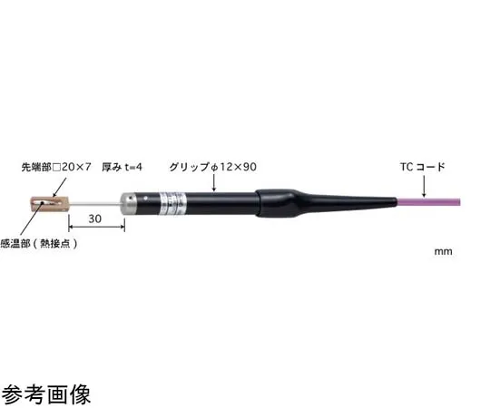 65-3535-74　［Out of stock］Micro Surface (Plug Type) Temperature Sensor Model 310 with ISO Documents -50~250°C Straight E Type　310E-TC1-ASP