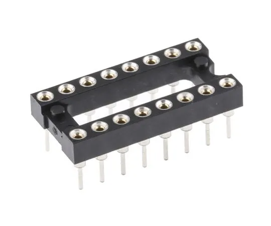 63-4877-56　E-TEC 2.54mm Pitch Vertical 16 Way, Through Hole Turned Pin Open Frame IC Dip Socket, 3A　POS-316-S001-95 X25