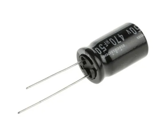63-4847-65　Nichicon 470μF 50V dc Aluminium Electrolytic Capacitor, Through Hole 12.5 (Dia.) x 20mm +85°C 12.5mm 5mm　UVR1H471MHD