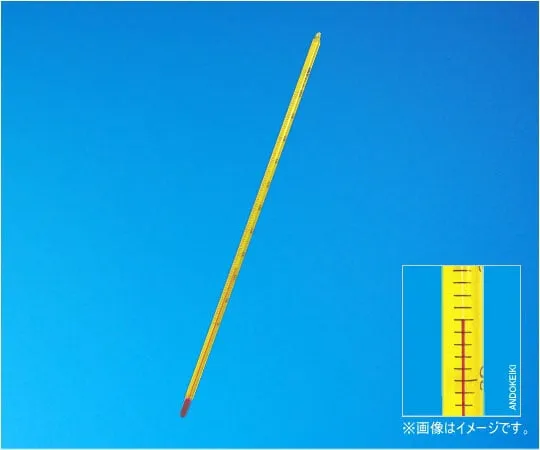 64-0705-43　Yellow Tube Red Liquid Precision Rod Thermometerr 0 ~ 40 °C (1 °C) Total Burn Length 220 mm　1-27-31YN