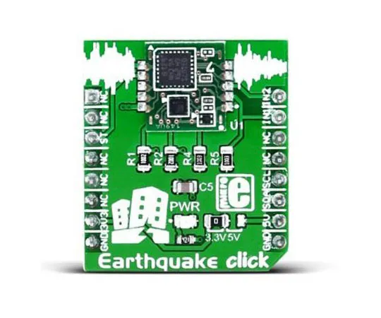 63-4689-51　MikroElektronika MIKROE-2561, Earthquake Click Vibration Sensor mikroBus Click Board for D7S　MIKROE-2561