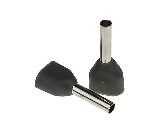 63-4717-95　RS PRO Insulated Crimp Bootlace Ferrule, 8mm Pin Length, 1.8mm Pin Diameter, 2 x 0.75mm² Wire Size, Grey　184-9654