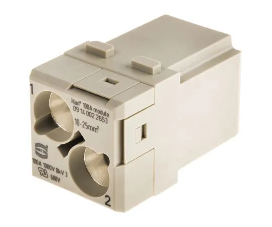 63-4784-26　Han-Modular Series Male Module, 2 Way, For Use With Heavy Duty Power Connectors, Standard Han Hoods and Housings, Han　9140022653