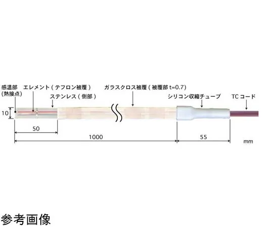 65-3531-06　Tape Type Multi-Purpose Temperature Sensor ST Series -50~210°C 2 sec. 1000 mm E Type　ST-25E-100-TC1-ANP