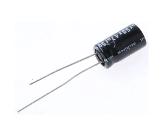 63-4847-61　Nichicon 47μF 50V dc Aluminium Electrolytic Capacitor, Through Hole 6.3 (Dia.) x 11mm +85°C 6.3mm 2.5mm　UVR1H470MED