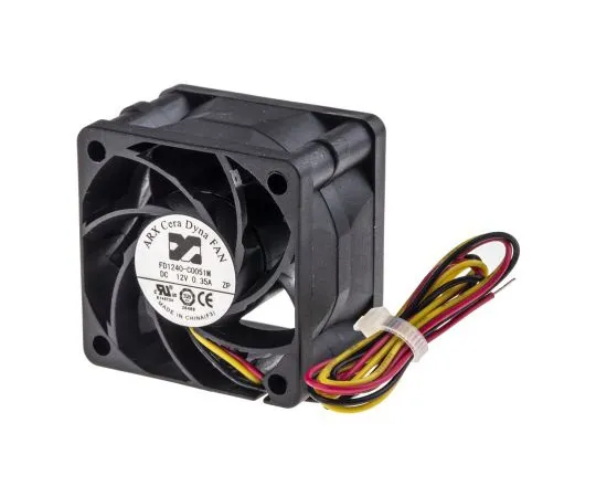 63-4830-87　ARX CeraDyna Series Axial Fan, 40 x 40 x 28mm, 28.3m³/h, 3.72W, 12 V dc　FD1240-C0051M2AL