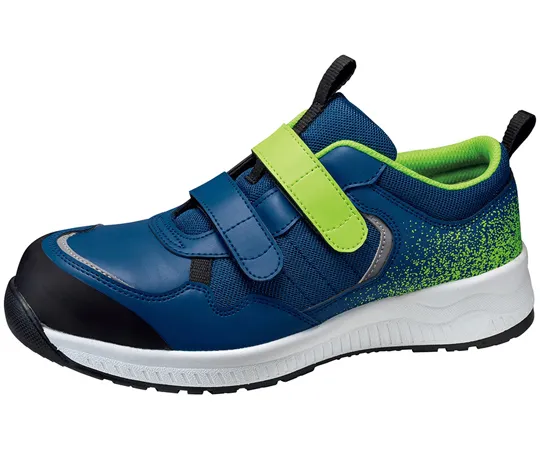 67-6620-88　JSAA Class A Certified Active Safety Work Sneakers AS-05 Slim Design (Width EE) Navy/Lime 21.0 cm　AS-05NVLM-21.0