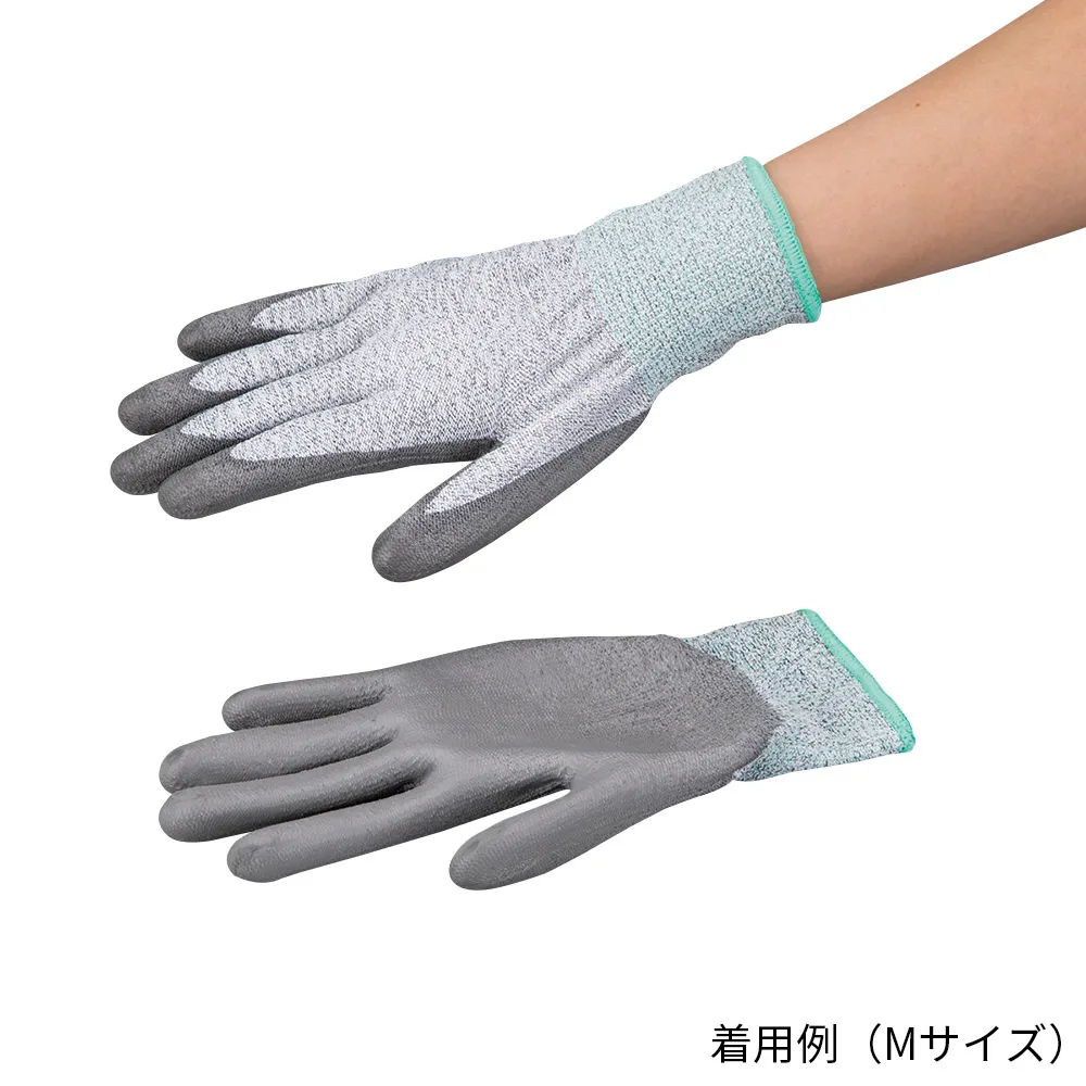4-3163-01　Cut Resistance Gloves (Level 5 with Coat) Yellow LL Size　-