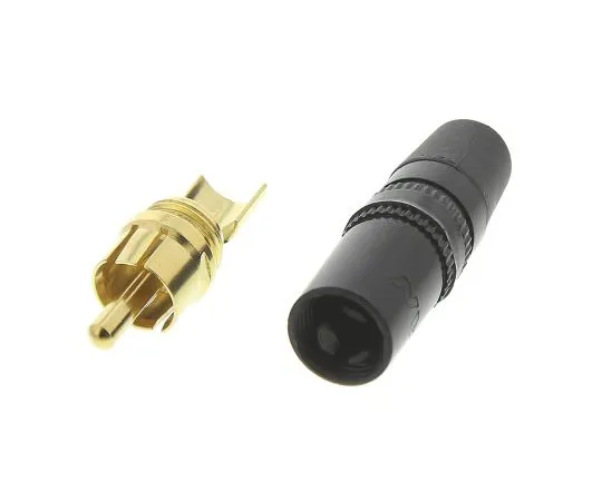 63-4799-42　Neutrik Black RCA Plug With Gold Plated Contacts, 1A　NYS373-0
