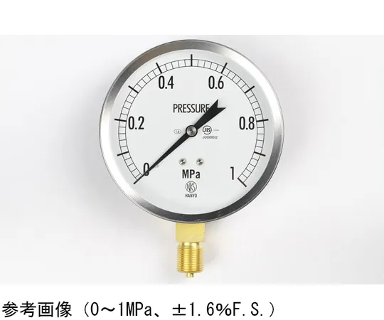 65-4320-23　General-Purpose Pressure Gauge (100Φ) Vertical A-Frame 0.16 MPa　GS52-131