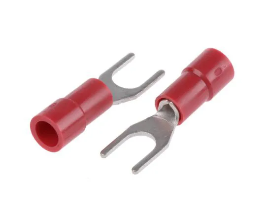 63-4891-29　RS PRO Insulated Crimp Spade Connector, 0.5mm² to 1.5mm², 22AWG to 16AWG, M4 Stud Size Vinyl, Red　613-9479