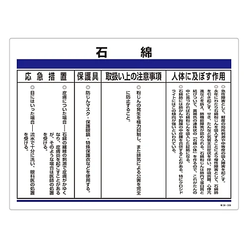 61-3383-79　［Discontinued］Designated Chemical Substance Related Sign Asbestos Special 38-308　35308