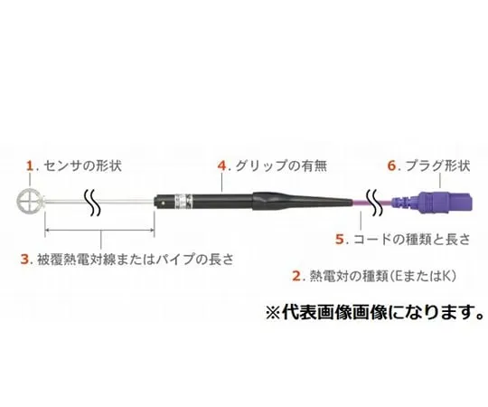 65-3543-08　Air Temperature Sensor AT Series Tip Small/Pipe E Type　AT-30E-100-1-TC1-ASP