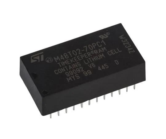 63-4794-39　STMicroelectronics M48T02-70PC1 NVRAM, 16kbit, 5V 24-Pin PCDIP　M48T02-70PC1