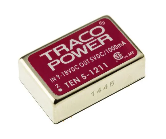 63-4754-72　TRACOPOWER TEN 5 6W Isolated DC-DC Converter Through Hole, Voltage in 9 → 18 V dc, Voltage out 5V dc　TEN 5-1211