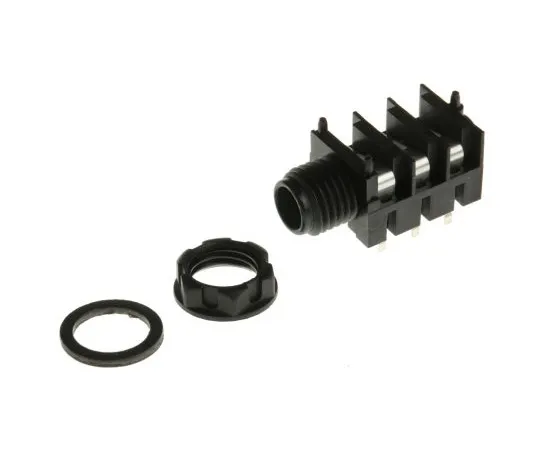 63-4767-81　RS PRO 6.35 mm PCB Mount Stereo Jack Jack Socket, 3 Pole, 5A　342-4487