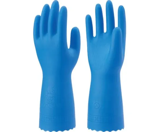 67-6859-14　Vinyl Chloride Gloves No160 Oil Resistant Thin Blue L Size　NO160-L