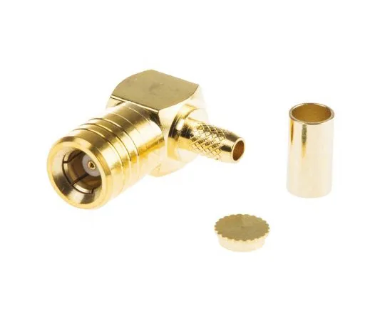 63-4790-31　TE Connectivity Right Angle Cable Mount SMB Connector, 50Ω Impedance, Crimp, Solder Termination　1-1337478-0