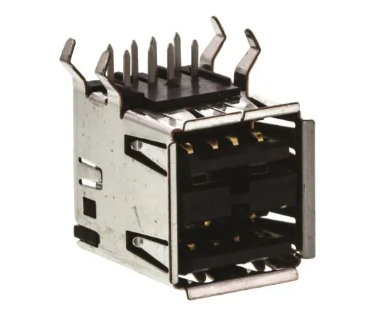 63-4859-15　TE Connectivity Dual Port Right Angle Through Hole Type A USB Connector, Socket to Socket　5787617-1
