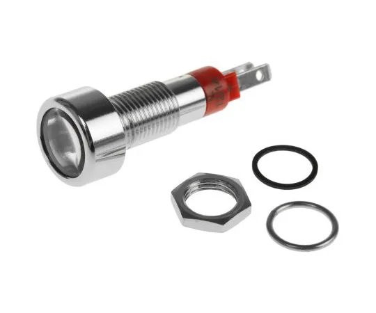 63-4774-95　Signal Construct Red Indicator, Tab Termination, 12 → 14 V, 8mm Mounting Hole Size　SMLD08012