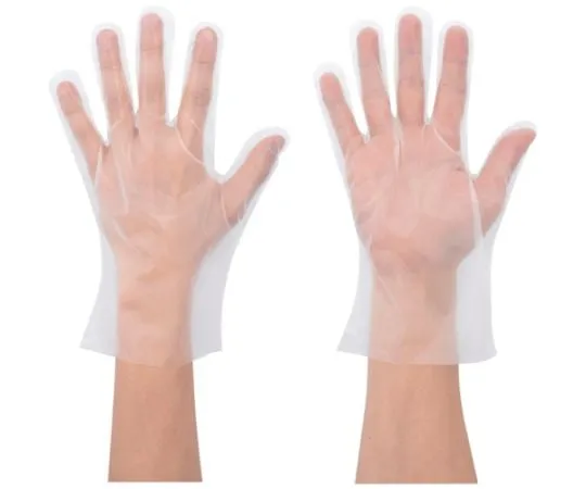 67-2307-66　Polyethylene Disposable Gloves Nice Hand Clean Handmade Gloves Embossed Inside 100 ct L Size　NHKTTGPE-L100P