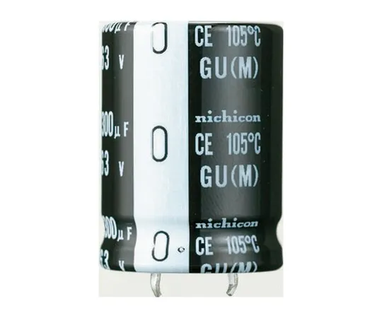 63-4827-91　Nichicon 470μF 160V dc Aluminium Electrolytic Capacitor, Through Hole 22 (Dia.) x 30mm +105°C 22mm 10mm　LGU2C471MELZ