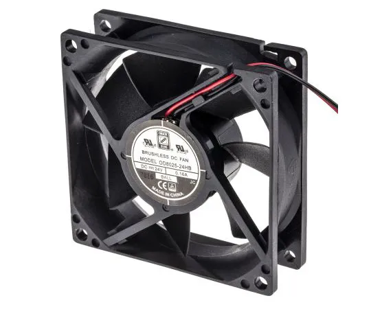 63-4867-64　RS PRO Axial Fan, 80 x 80 x 25mm, 40cfm, 2.41W, 24 V dc　541-5306