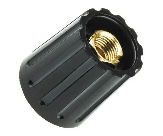 63-4800-75　RS Pro Potentiometer Knob, Collet Type, 14.7mm Knob Diameter, Black, 6.4mm Shaft　463-8457