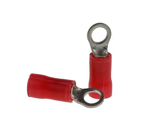 63-4656-21　Insulated Round Crimp Terminal Stud Diameter M 3.5 Red Plastic Grip 22 AWG to 16 AWG　34142