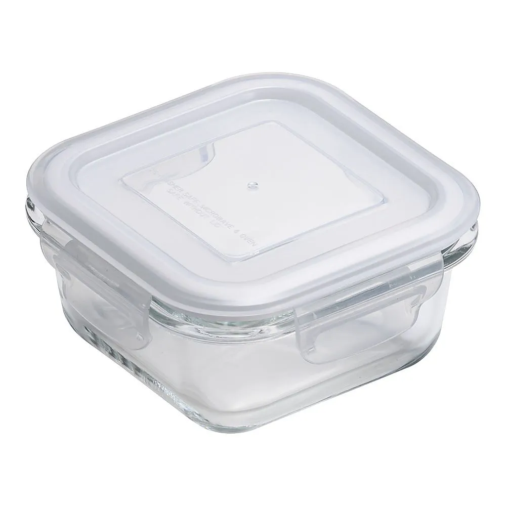 65-3867-71　Heat-Resistant Glass Storage Container Square 300 ml　4322