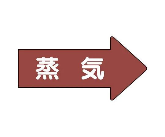 62-6124-21　JIS Piping Identification Direction Display Sticker Right Direction Display Steam (Large) 1 Set (10 Pieces)　AS-41L