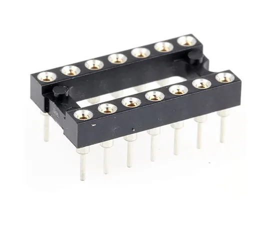 63-4877-62　E-TEC 2.54mm Pitch Vertical 14 Way, Through Hole Turned Pin Open Frame IC Dip Socket　POS-314-S001-95