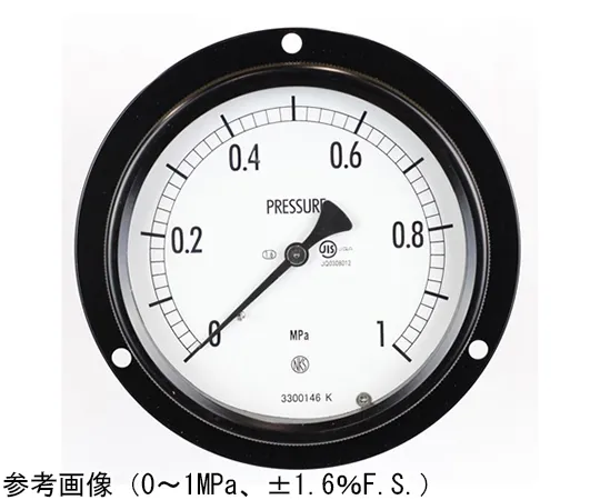 65-4305-13　Sealed Pressure Gauge (100Φ) Recessed D Frame (Mounting Hole) 0.4 MPa　BE15-233