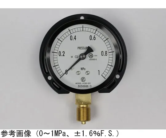 65-4279-06-20　Normal Pressure Gauge (Φ75) Vertical B Frame for Steam with 0.1 MPa with Inspection Certificate　AC20-231