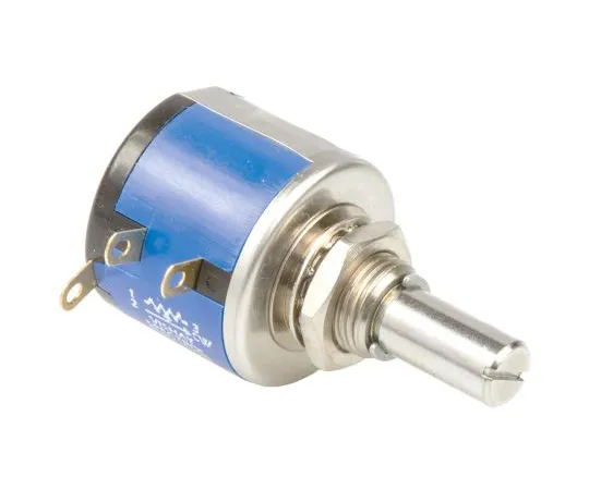 63-4800-38　Vishay 534 Series Wirewound Potentiometer with a 6.35 mm Dia. Shaft 10-Turn, 500Ω, ±5%, 2W, ±20ppm/°C, Panel Mount　534B1501JL