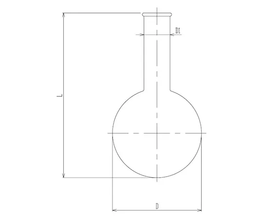 64-5087-33　［Discontinued］Quartz Round Bottom Flask with Rim 50 mL　1122-50