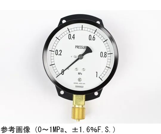 65-4289-66　Normal Pressure Gauge (Φ100) Vertical C Frame for Vibration Resistance -0.1~0.25 MPa　AE20-841