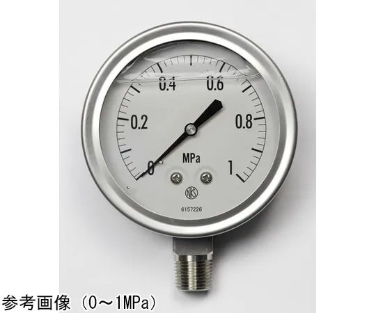 65-4321-66　Pressure Gauge with Glycerin (100Φ) 0.1 MPa　GV42-193