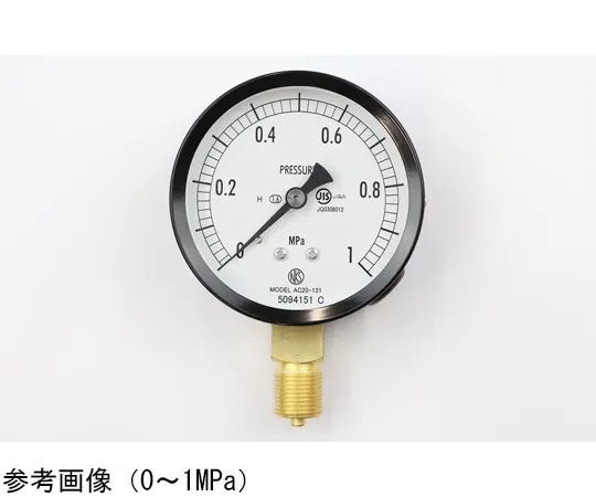 65-4276-69-20　Normal Pressure Gauge (Φ75) Vertical A Frame for Heat Resistance 0.16 MPa with Inspection Certificate　AC20-131