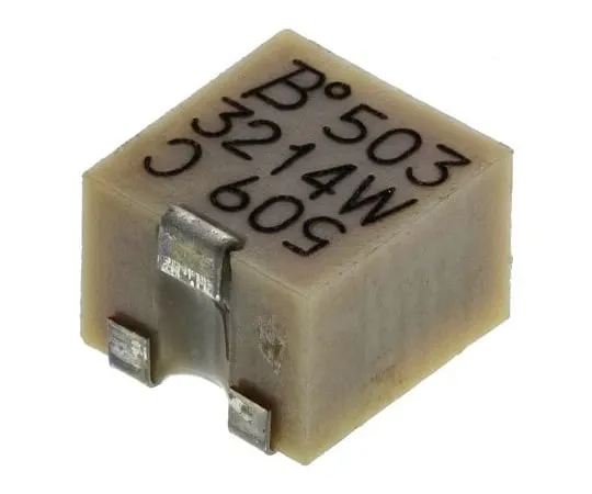 63-4742-25　50kΩ SMD Trimmer Potentiometer 0.25W Top Adjust Bourns 3214 Series　3214W-1-503E