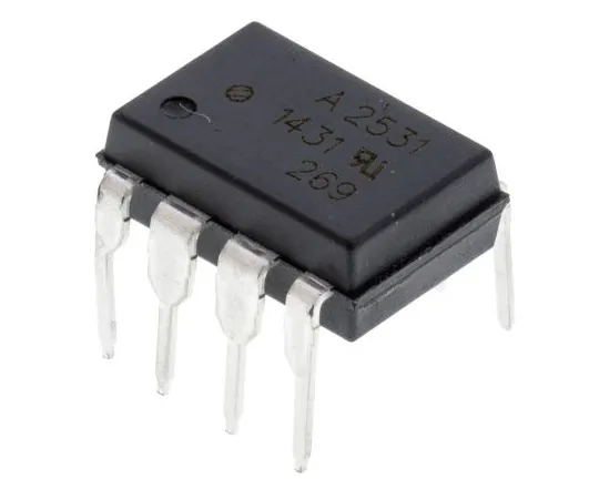 63-4876-25　Broadcom, HCPL-2531-000E DC Input Transistor Output Dual Optocoupler, Through Hole, 8-Pin PDIP　HCPL-2531-000E