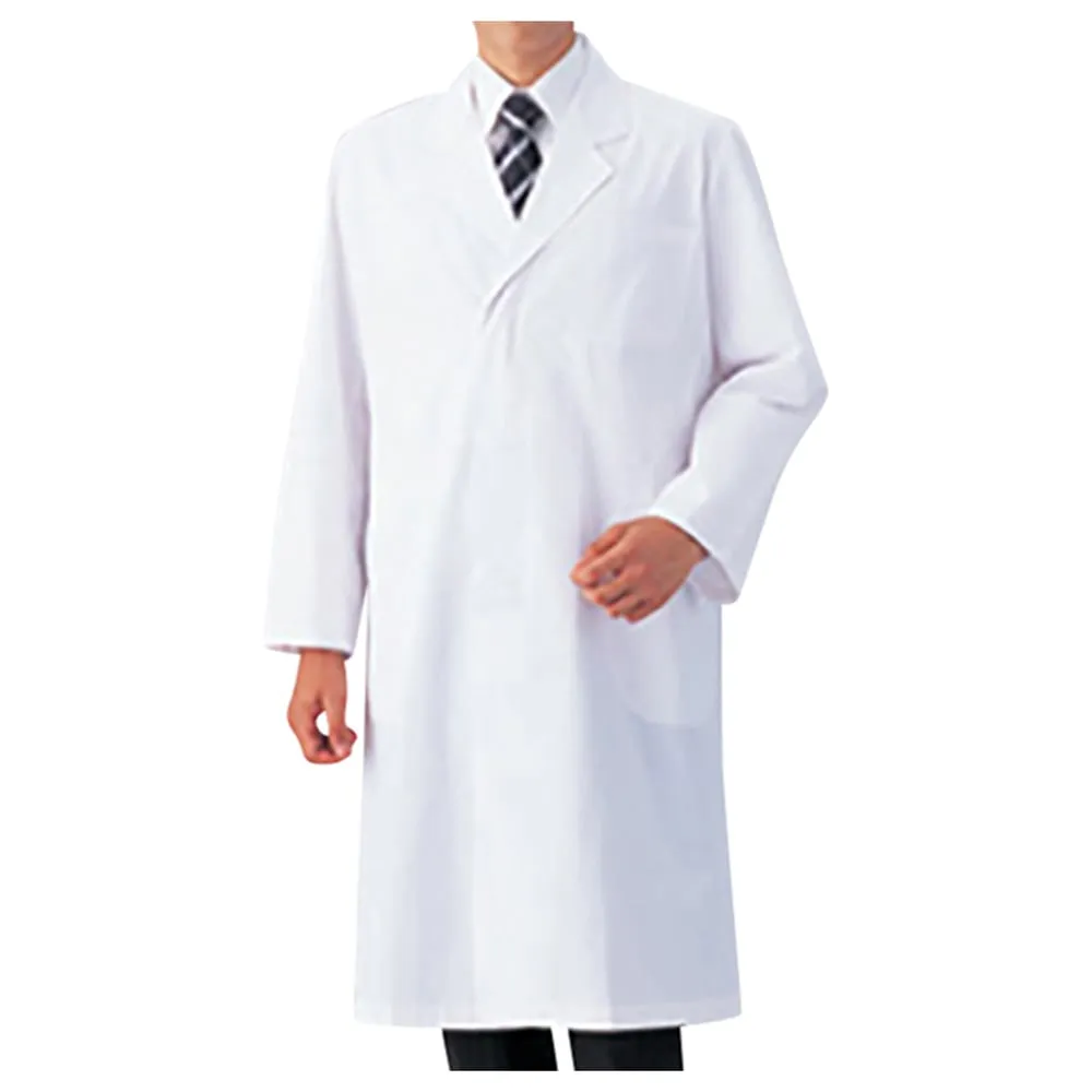 8-5383-11　White Coat For Men (With Cuff Strap) Single S　51-601
