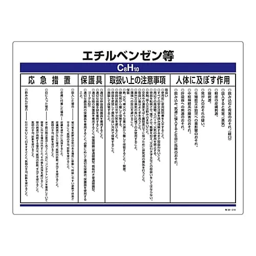 61-3383-89　［Discontinued］Designated Chemical Substance Related Sign Ethylbenzene, Etc Special 38-318　35318