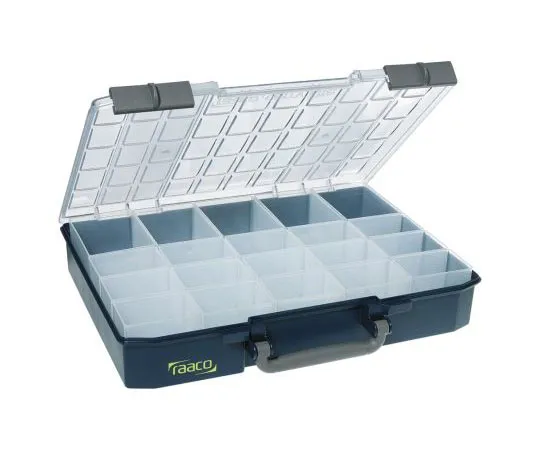 63-4724-54　Raaco 20 Cell Black PC, PP Compartment Box, 80mm x 415mm x 330mm　136334