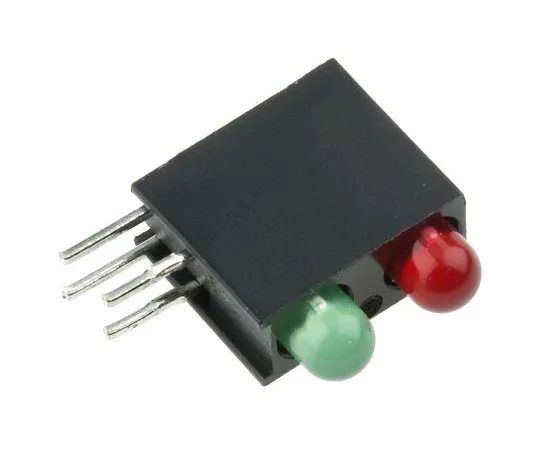 63-4873-52　Dialight 553-0112F, Green & Red Right Angle PCB LED Indicator, 2 LEDs, Through Hole 3 V　553-0112F