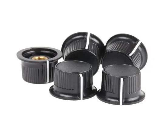 63-4748-20　RS Pro Potentiometer Knob, Grub Screw Type, 28mm Knob Diameter, Black, 6.35mm Shaft　259-7001