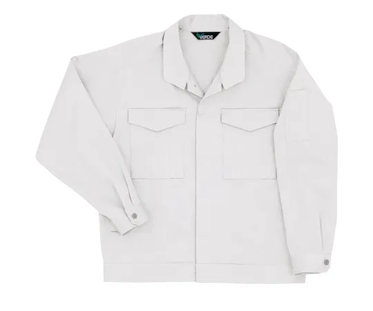 65-1274-25　Work Clothes, Cotton Long Sleeve Jumper (Front Button Type) Silver Gray S GS2401-UE-S　GS2401-UE-S