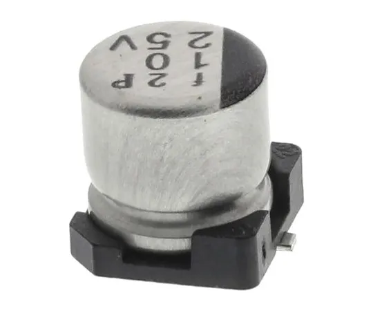 63-4848-09　Nichicon 10μF 25V dc Aluminium Electrolytic Capacitor, Surface Mount 5 (Dia.) x 5.4mm +105°C 5mm　UWT1E100MCL1GB